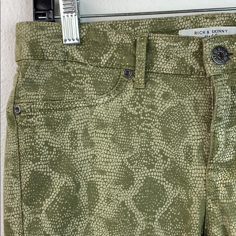 Rich & Skinny Python Print Stretch Denim Pants Euc - image 3